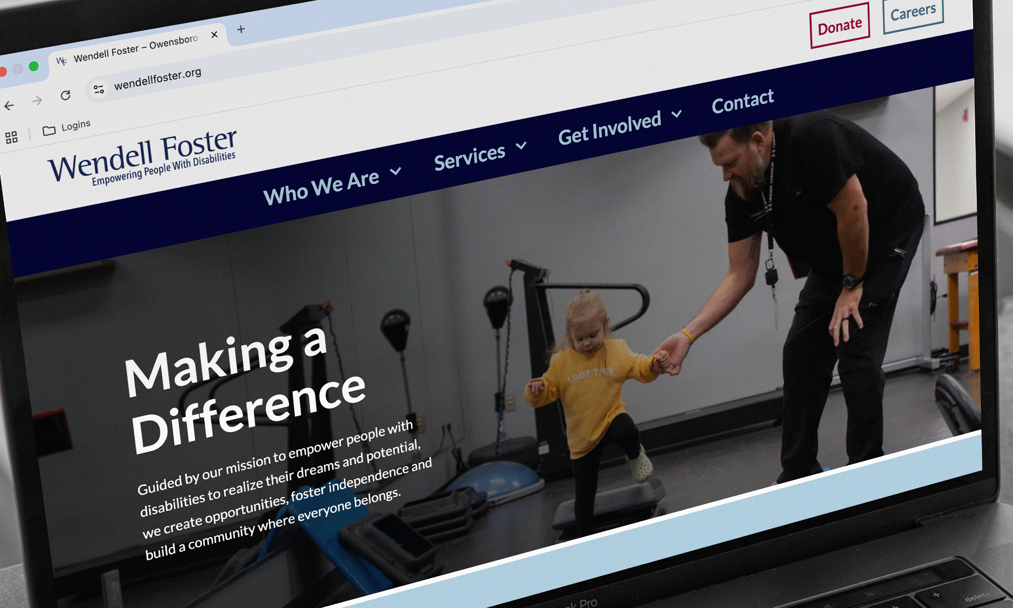 Wendell Foster website on a tablet