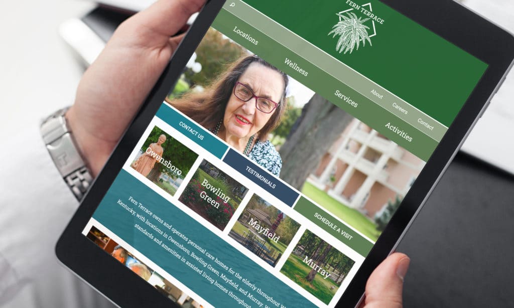 Fern Terrace website on a tablet