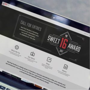 Web and social media graphics for our Sweet 16 Award campaign.