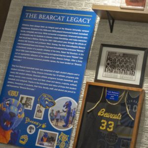 Wall graphics and entry sign designed for Brescia University's Athletic Hall of Fame