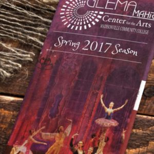Spring season brochure designed for Glema Mahr Center for the Arts