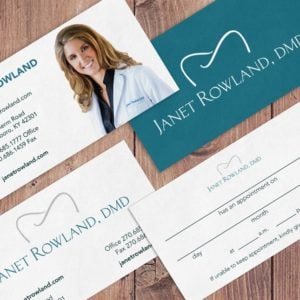 Logo, stationery package and advertisements for Janet Rowland, DMD