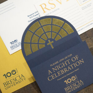 Centennial Gala invitation design for Brescia University