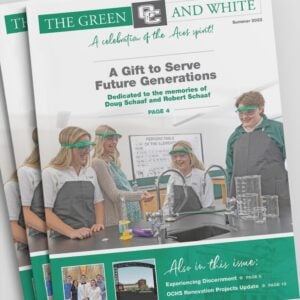 Design and layout for The Green and White - Owensboro Catholic Schools