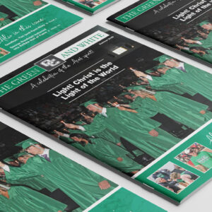 Design and layout of The Green and White for Owensboro Catholic Schools - issuu.com/owensborocatholicschools