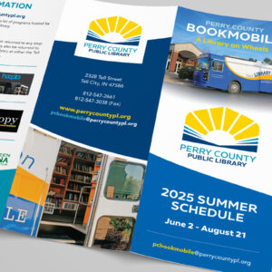 Bookmobile brochure and schedule layout for Perry County Public Library